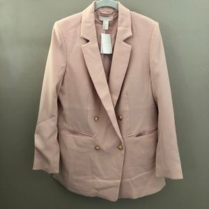 H&M- BLUSH PINK BOYFRIEND BLAZER- NWT